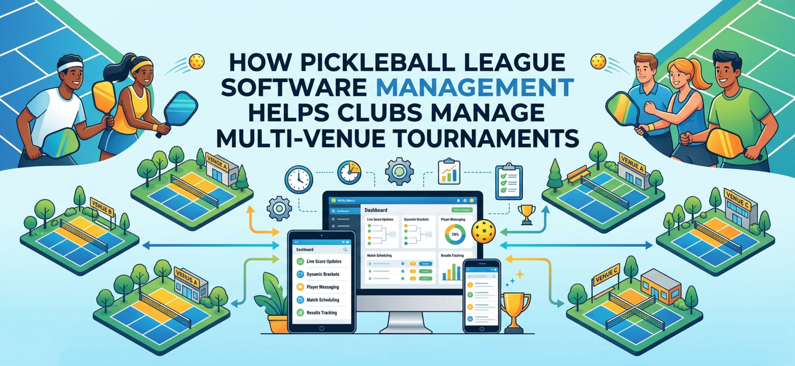 How Pickleball League Software Helps Clubs Manage Multi-Venue Tournaments
