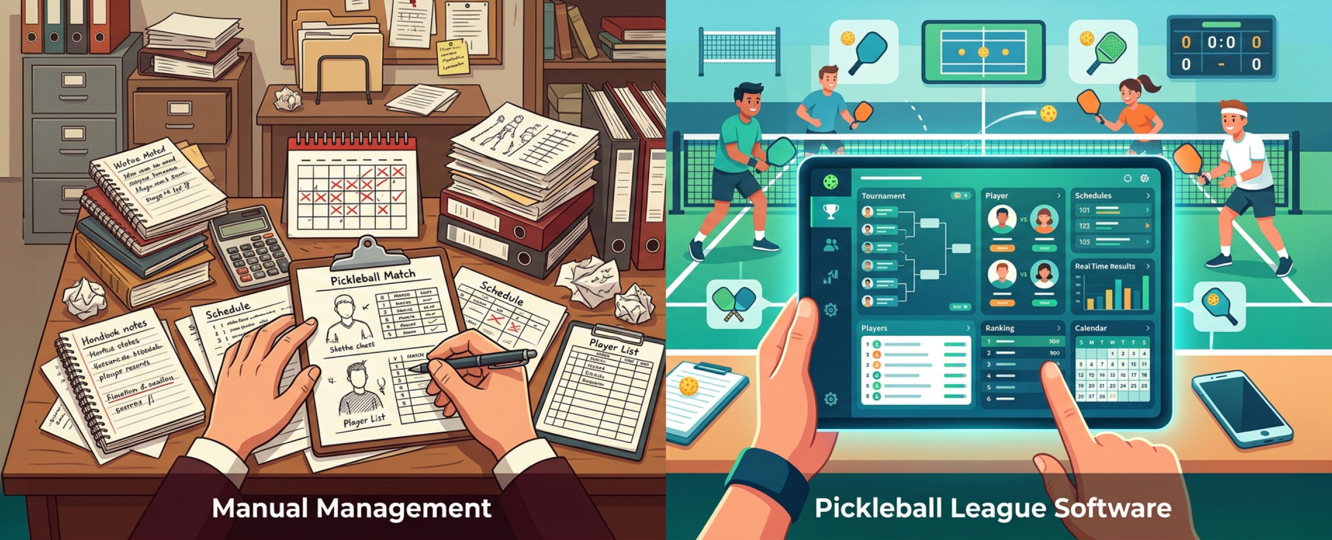 Manual Management vs Pickleball League Software
