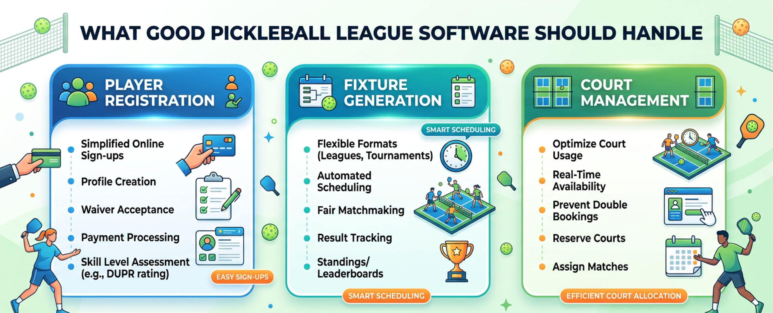 What Good Pickleball League Software Should Handle