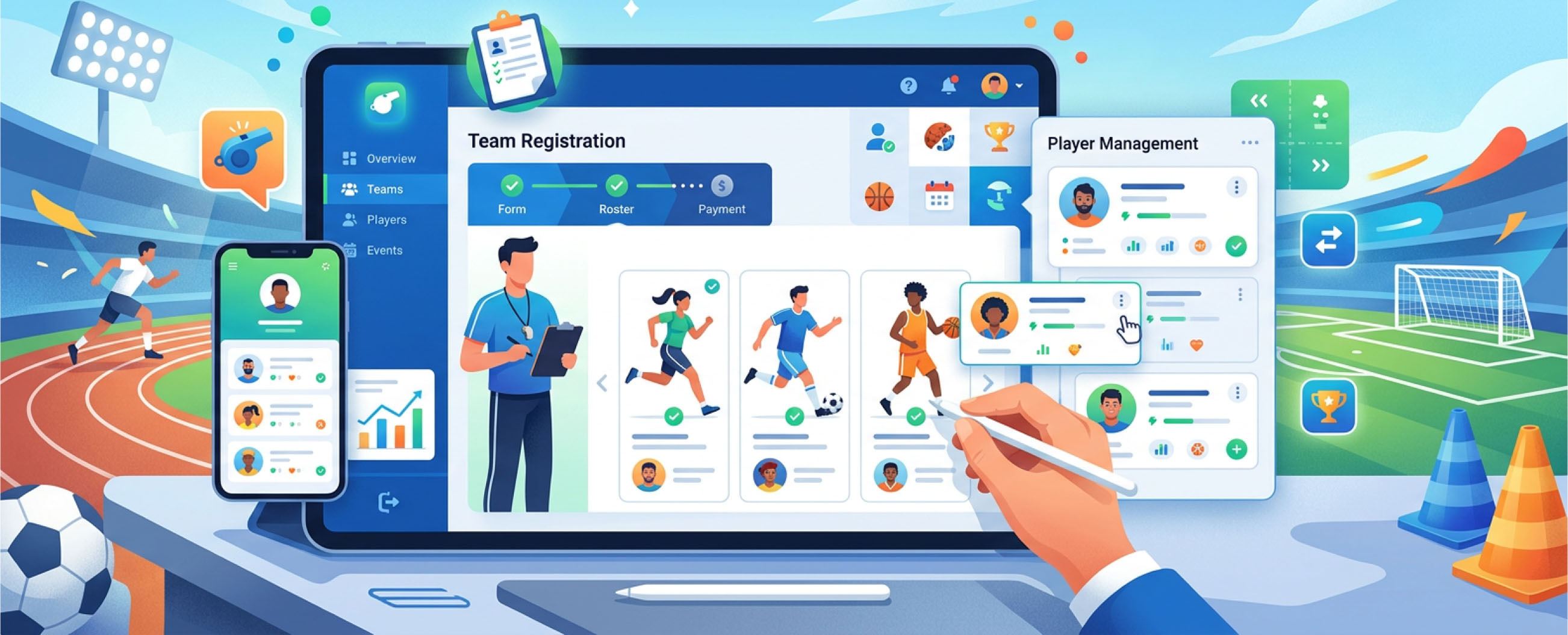 Team Registration with Easy Player Management