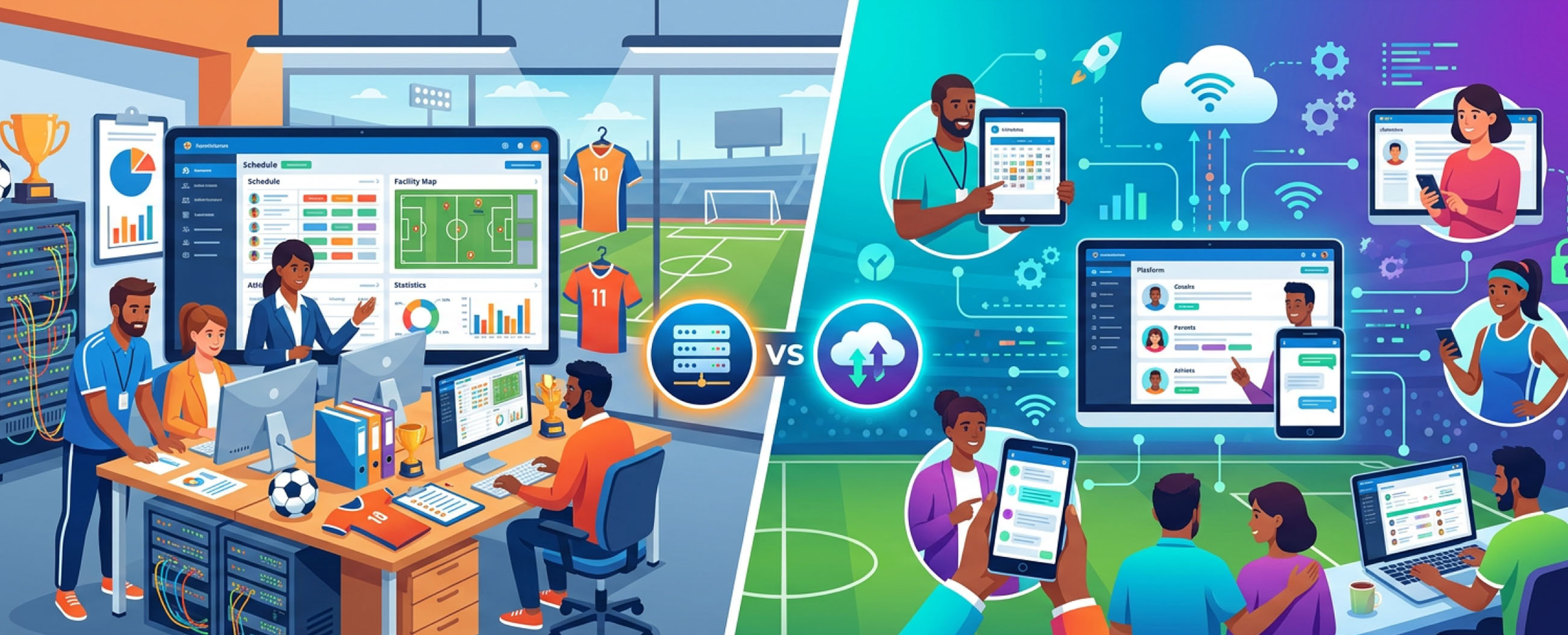 In-House Sports Management Software vs Online Platforms