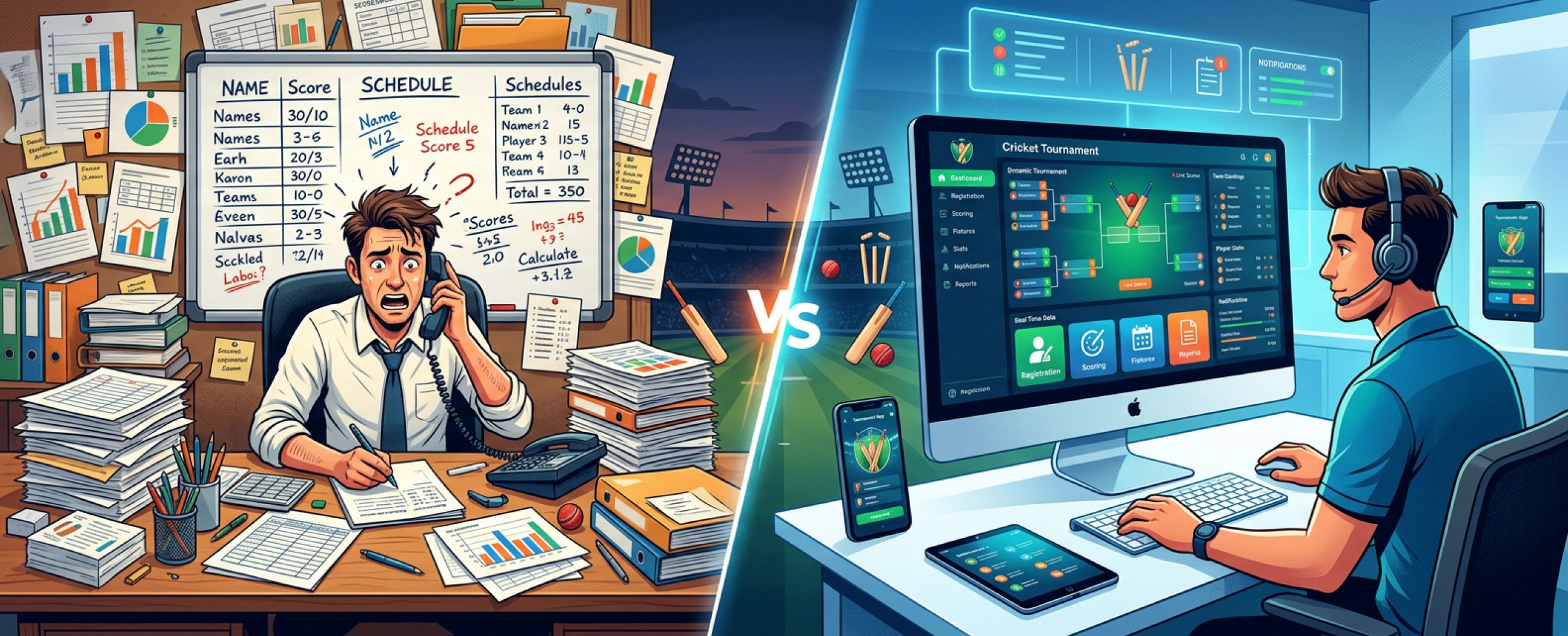 Manual Management vs Cricket Tournament Software